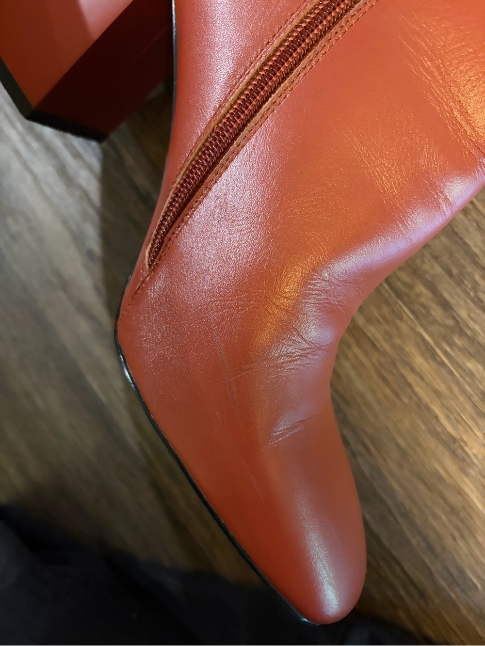 Women’s Poetry Brown Ankle Boot w/gold Accents Square Toe & Chunky Block Heel 10 - Picture 5 of 9